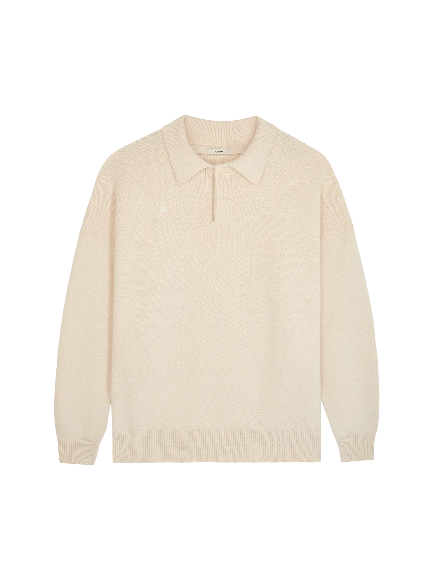 Womens Recycled Cashmere Polo Sweater—ecru ivory